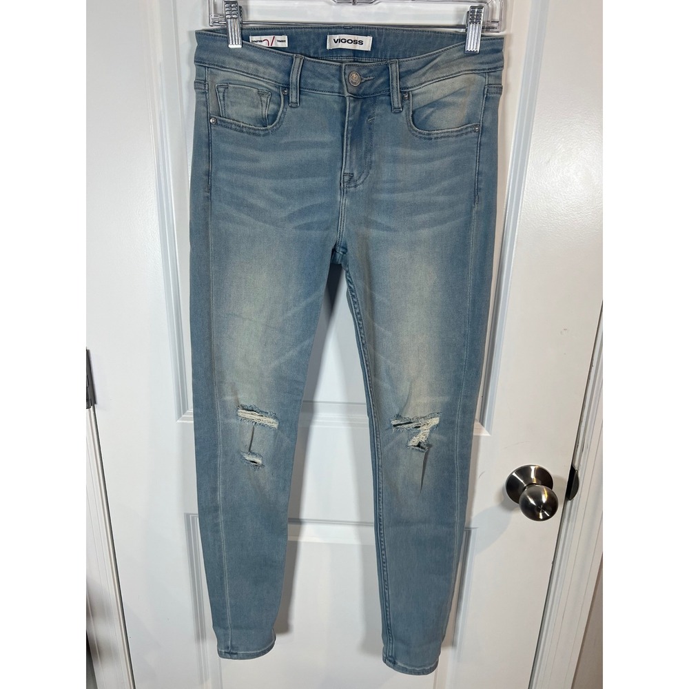 Vigoss Womens‎ Jeans Thompson Tomboy Distressed Light Wash Size 26